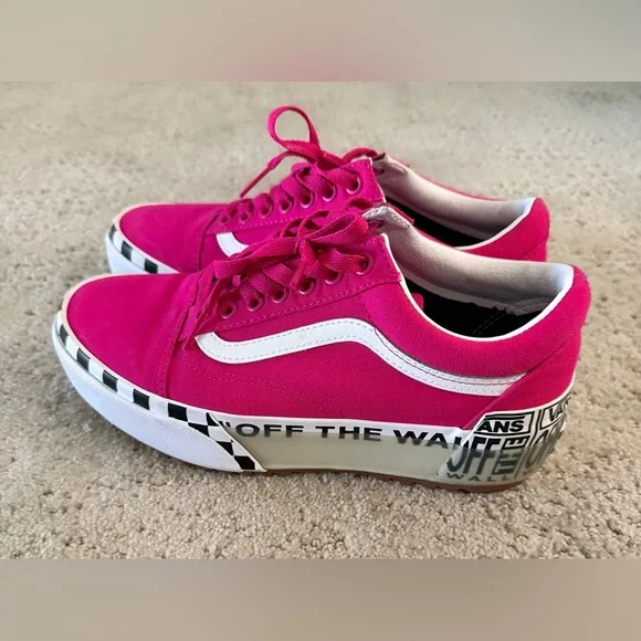 VANS OLD SKOOL STACKED LOGO STACK, CABARET, SIZE 9 WOMENS - Picture 3 of 15